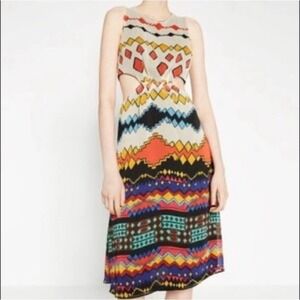 ZARA Trafaluc Collection Aztec‎ Print Cut Out Midi Dress